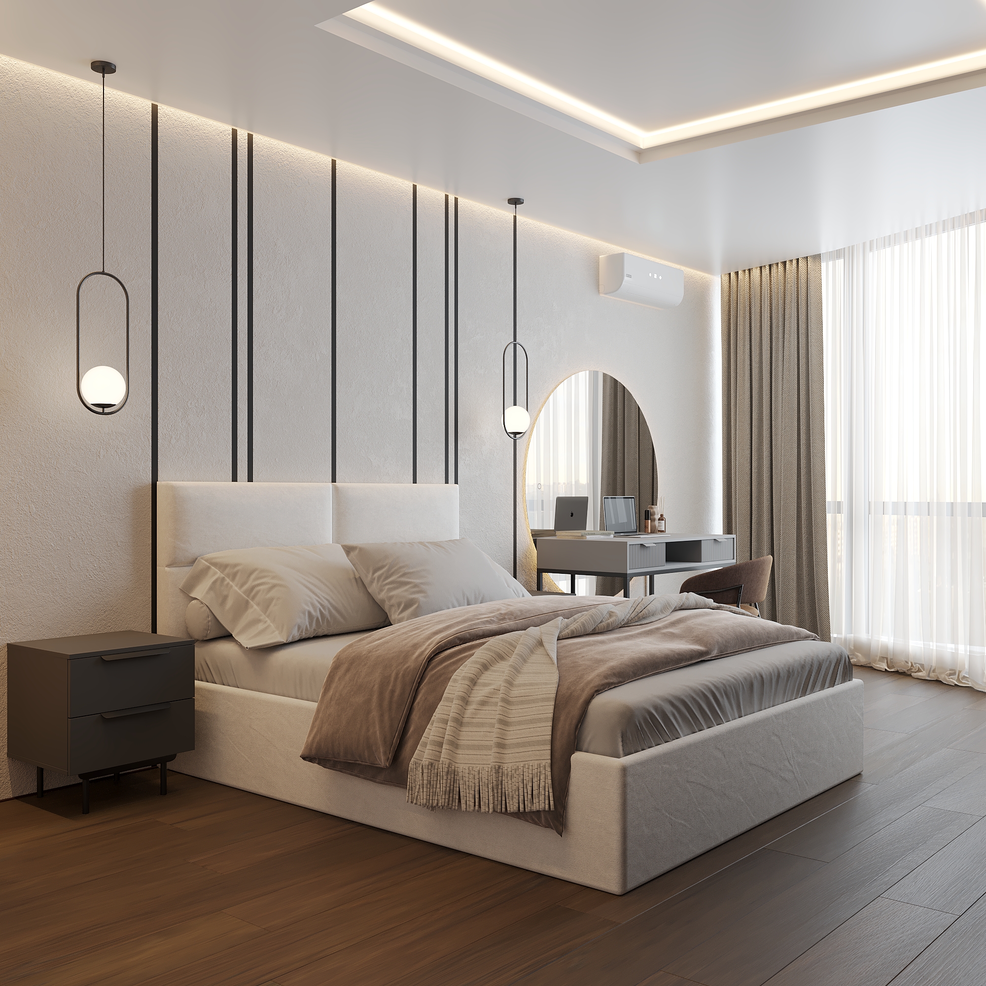 Минималистичный дизайн спальни